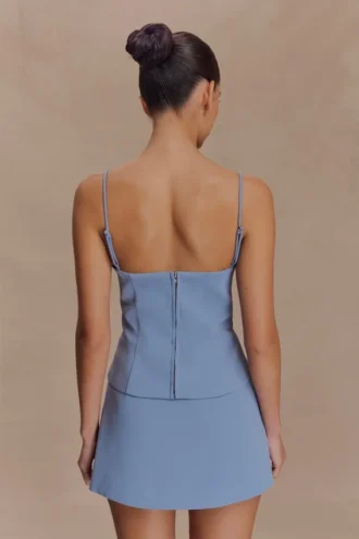Jaime top met spaghettibandjes – Ocean Blue