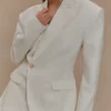 Jameson getailleerde linnen blazer – Oat Marle Jameson getailleerde linnen blazer – Oat Marle