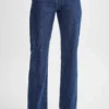 Janine jeans met hoge taille en rechte pijpen – donkerblauw Janine jeans met hoge taille en rechte pijpen – donkerblauw