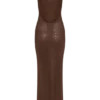 Jasmyn Hot Fix maxi-jurk met mesh-rug – Chocolade