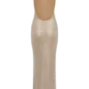 Jasmyn Hot Fix maxi-jurk met mesh-rug – Nude