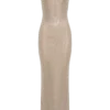 Jasmyn Hot Fix maxi-jurk met mesh-rug – Nude
