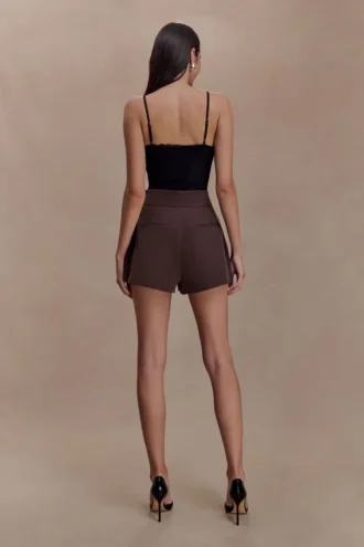 Jasper doorschijnende bodysuit met diep decolleté van kant – Zwart
