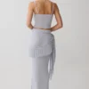Jaytee gebreide maxi-rok met franjes en strik – hemelsblauw Jaytee gebreide maxi-rok met franjes en strik – hemelsblauw