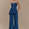 Jen wijde flare-Denim-jeans – donkerblauw Jen wijde flare-Denim-jeans – donkerblauw
