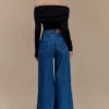 Jen wijde flare-Denim-jeans – donkerblauw Jen wijde flare-Denim-jeans – donkerblauw