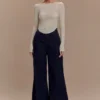 Jen wijde pijpen flare Denim jeans – Indigo Blue