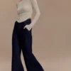 Jen wijde pijpen flare Denim jeans – Indigo Blue