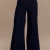 Jen wijde pijpen flare Denim jeans – Indigo Blue