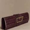 Jessica clutch van imitatieleer met krokodillenprint – Bordeauxrood Jessica clutch van imitatieleer met krokodillenprint – Bordeauxrood