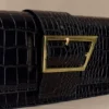 Jessica kunstleren krokodillenclutch – zwart Jessica kunstleren krokodillenclutch – zwart
