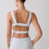 Josephine crop top met open rug – IJsblauw Josephine crop top met open rug – IJsblauw