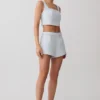 Josephine crop top met open rug – IJsblauw Josephine crop top met open rug – IJsblauw