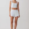 Josephine katoenen Shorts met tailleband – IJsblauw Josephine katoenen Shorts met tailleband – IJsblauw