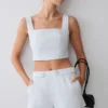 Josephine katoenen Shorts met tailleband – IJsblauw Josephine katoenen Shorts met tailleband – IJsblauw