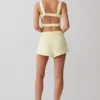 Josephine katoenen Shorts met tailleband – Lemon