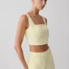 Josephine katoenen Shorts met tailleband – Lemon