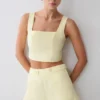 Josephine katoenen Shorts met tailleband – Lemon