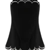 Judith strapless top met geschulpte rand – Zwart Judith strapless top met geschulpte rand – Zwart