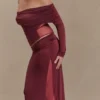Judy Slinky en mesh maxi-rok – Wijnrood Judy Slinky en mesh maxi-rok – Wijnrood