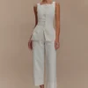 Kaitlyn cropped jeans met wijde pijpen – Wit Kaitlyn cropped jeans met wijde pijpen – Wit