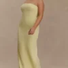 Kalila strapless crêpe maxi-jurk – Lemon Kalila strapless crêpe maxi-jurk – Lemon