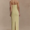 Kalila strapless crêpe maxi-jurk – Lemon Kalila strapless crêpe maxi-jurk – Lemon