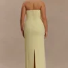 Kalila strapless crêpe maxi-jurk – Lemon Kalila strapless crêpe maxi-jurk – Lemon