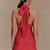 Kallie linnen peplum haltertop – Burnt Rose Kallie linnen peplum haltertop – Burnt Rose