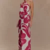 Katalina chiffon maxi-rok – Rood Deco Fleur-print Katalina chiffon maxi-rok – Rood Deco Fleur-print