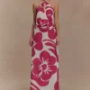 Katalina chiffon maxi-rok – Rood Deco Fleur-print Katalina chiffon maxi-rok – Rood Deco Fleur-print