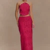 Kensley Broderie Midi-rok – Dragonfruit Kensley Broderie Midi-rok – Dragonfruit