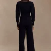 Kerrymae gebreide broek met rechte pijpen – Zwart Kerrymae gebreide broek met rechte pijpen – Zwart