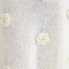 Kiki off-shoulder gebreide maxi-jurk met rozen – ivoor