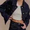 Kirra getailleerd Denim-jasje – gewassen indigoblauw Kirra getailleerd Denim-jasje – gewassen indigoblauw