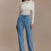 Kirralee jeans met rechte pijpen en omgeslagen boorden – Klassiek blauw Kirralee jeans met rechte pijpen en omgeslagen boorden – Klassiek blauw