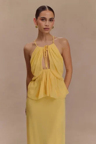Korra chiffon haltertop – Butterscotch