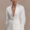 Kylie oversized satijnen blazer – ivoor Kylie oversized satijnen blazer – ivoor