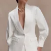 Kylie oversized satijnen blazer – ivoor Kylie oversized satijnen blazer – ivoor