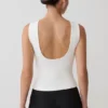 Kyra scuba-crêpe top met open rug – Wit Kyra scuba-crêpe top met open rug – Wit