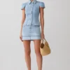 Lakoda Denim minirok met omslag – gewassen lichtblauw Lakoda Denim minirok met omslag – gewassen lichtblauw