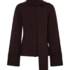 Lara gebreid vest met sjaal – Chocolade Lara gebreid vest met sjaal – Chocolade