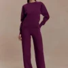 Lauren gebreide broek – Pruim Lauren gebreide broek – Pruim