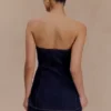 Lennox strapless lange top met knopen – Indigo Blue Lennox strapless lange top met knopen – Indigo Blue
