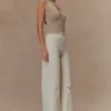 Leone metallic gebreide top met één schouder – goud Leone metallic gebreide top met één schouder – goud