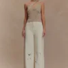 Leone metallic gebreide top met één schouder – goud Leone metallic gebreide top met één schouder – goud