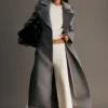 Levi lange wollen trenchcoat – grijs gemêleerd Levi lange wollen trenchcoat – grijs gemêleerd