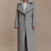 Levi lange wollen trenchcoat – grijs gemêleerd Levi lange wollen trenchcoat – grijs gemêleerd