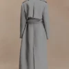 Levi lange wollen trenchcoat – grijs gemêleerd Levi lange wollen trenchcoat – grijs gemêleerd