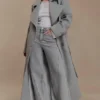 Levi lange wollen trenchcoat – grijs gemêleerd Levi lange wollen trenchcoat – grijs gemêleerd